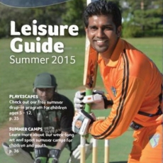 Cricket on the cover of City Of Regina's 2015 Summer Leisure Guide